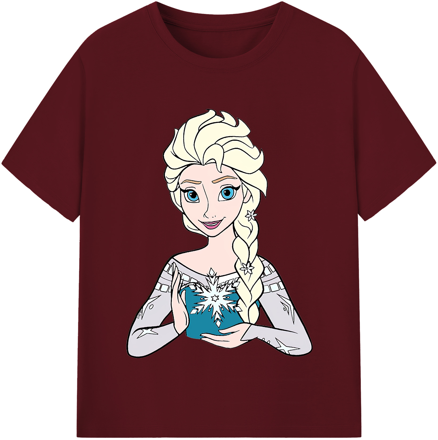 （画像用） アナと雪の女王 アンナ エルサ Frozen Anna Elsa 綿100％半袖Tシャツ（フロントプリント）